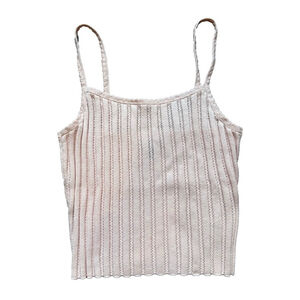 Beverly and Beck Chic Pastel Pink Knit Crop Top Size S Boho Resort Summer